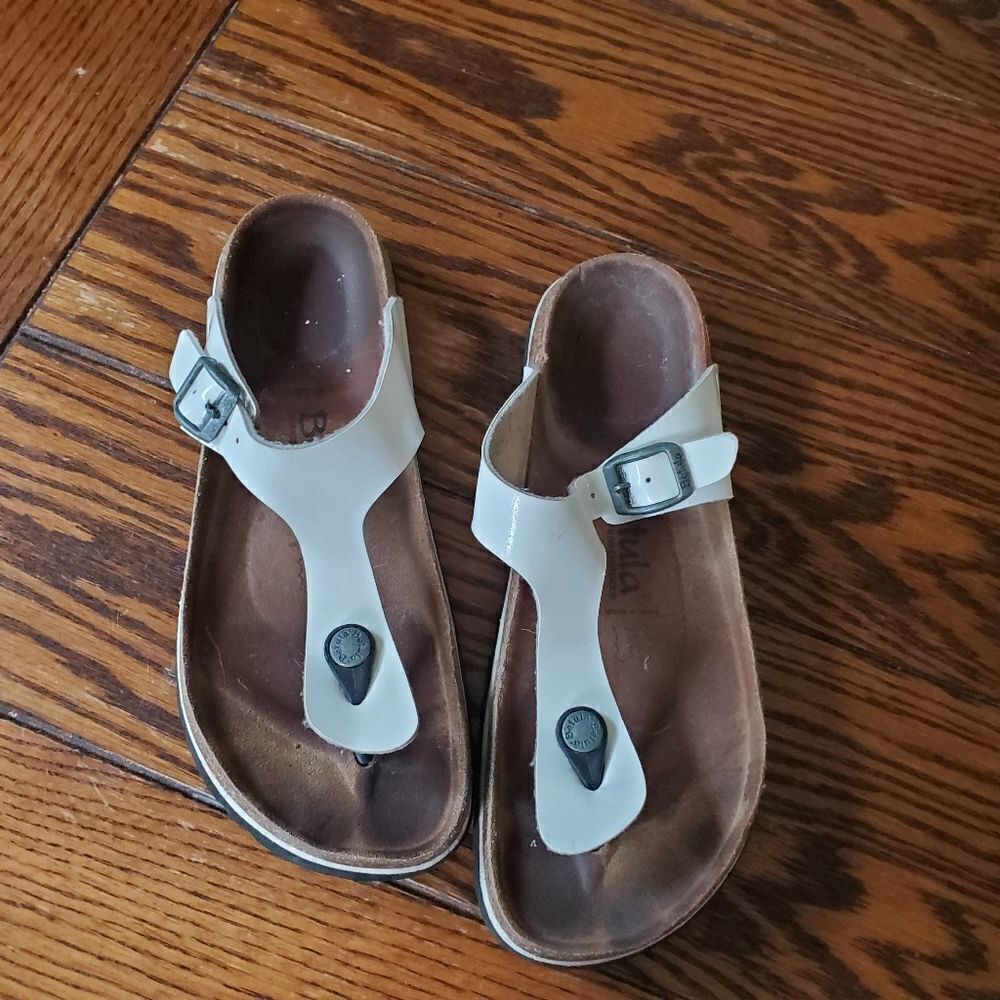 Birkenstock Betula Gizeh white sandals sz 38